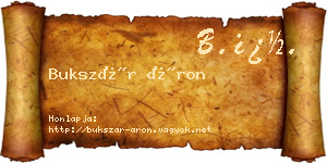 Bukszár Áron névjegykártya