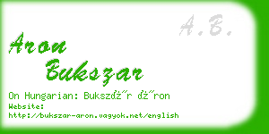 aron bukszar business card